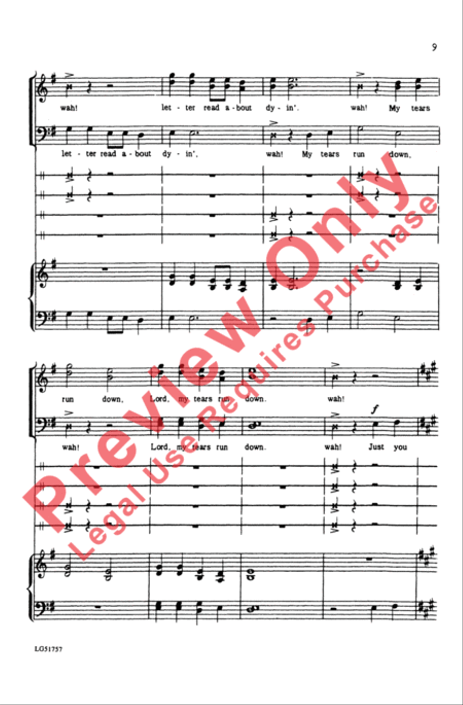 Rainbow 'Round My Shoulder Men's Choir scores gallery preview page 9