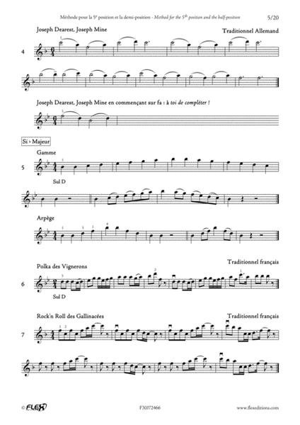 Violin Method for the 5th Position and the 1/2 Position