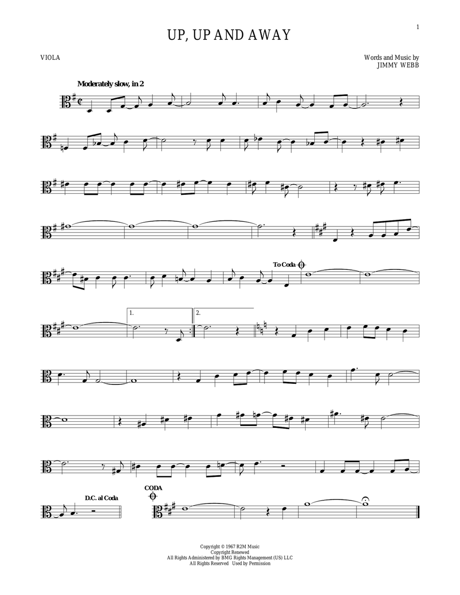 Up, Up And Away Up, Up And Away Viola Solo scores gallery preview page 1