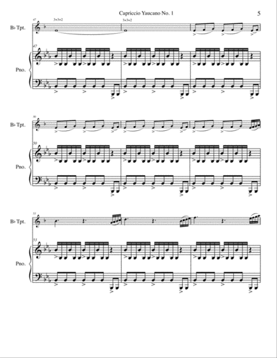 Capriccio Yaucano No. 1 Trumpet Solo scores gallery preview page 6