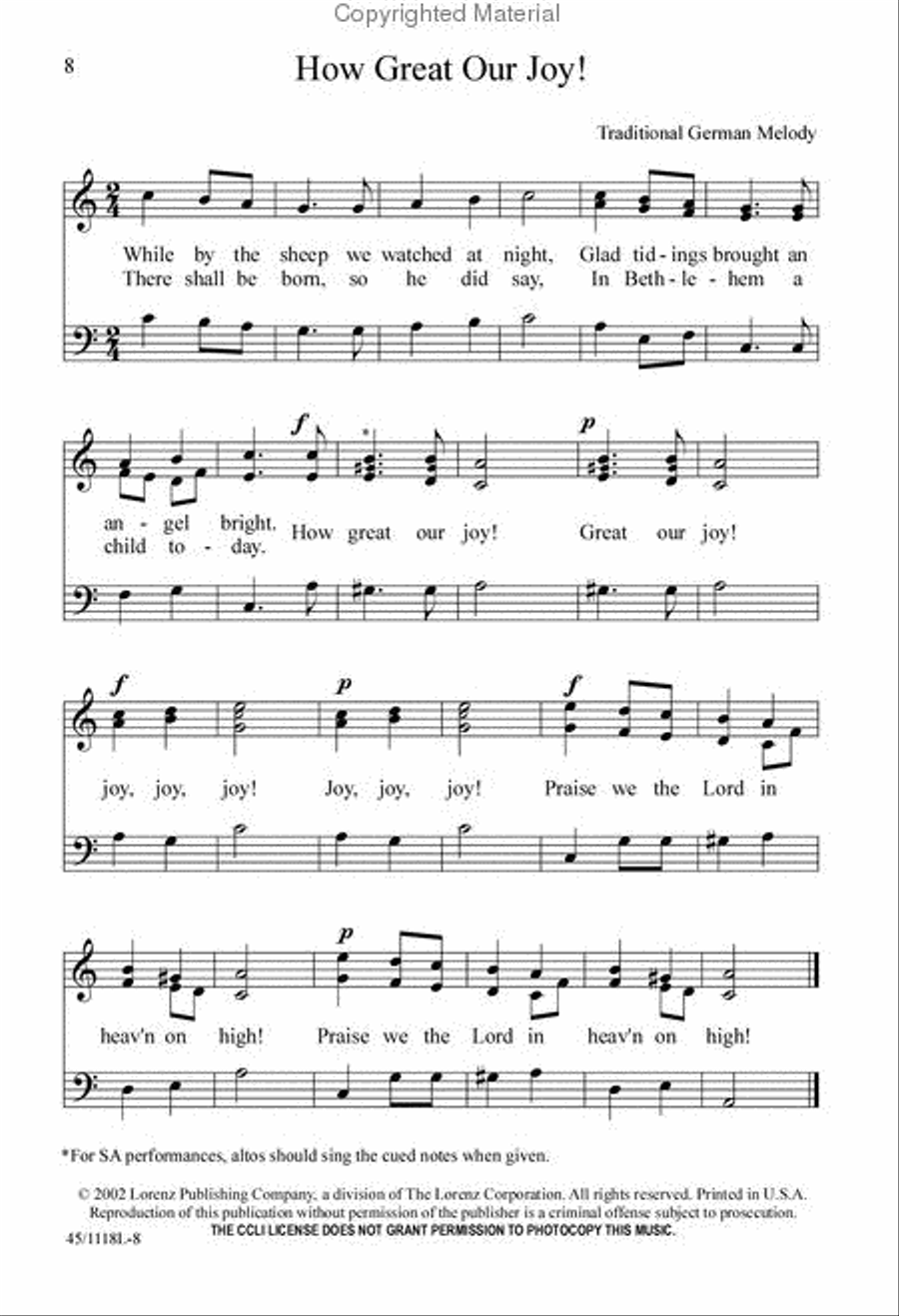 Let's Go Caroling Unison Choir scores gallery preview page 8