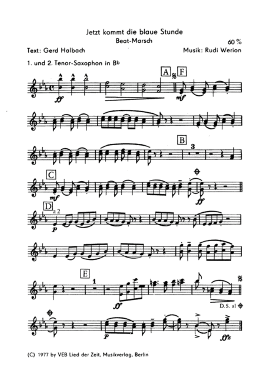 Jetzt kommt die blaue Stunde Clarinet scores gallery preview page 3
