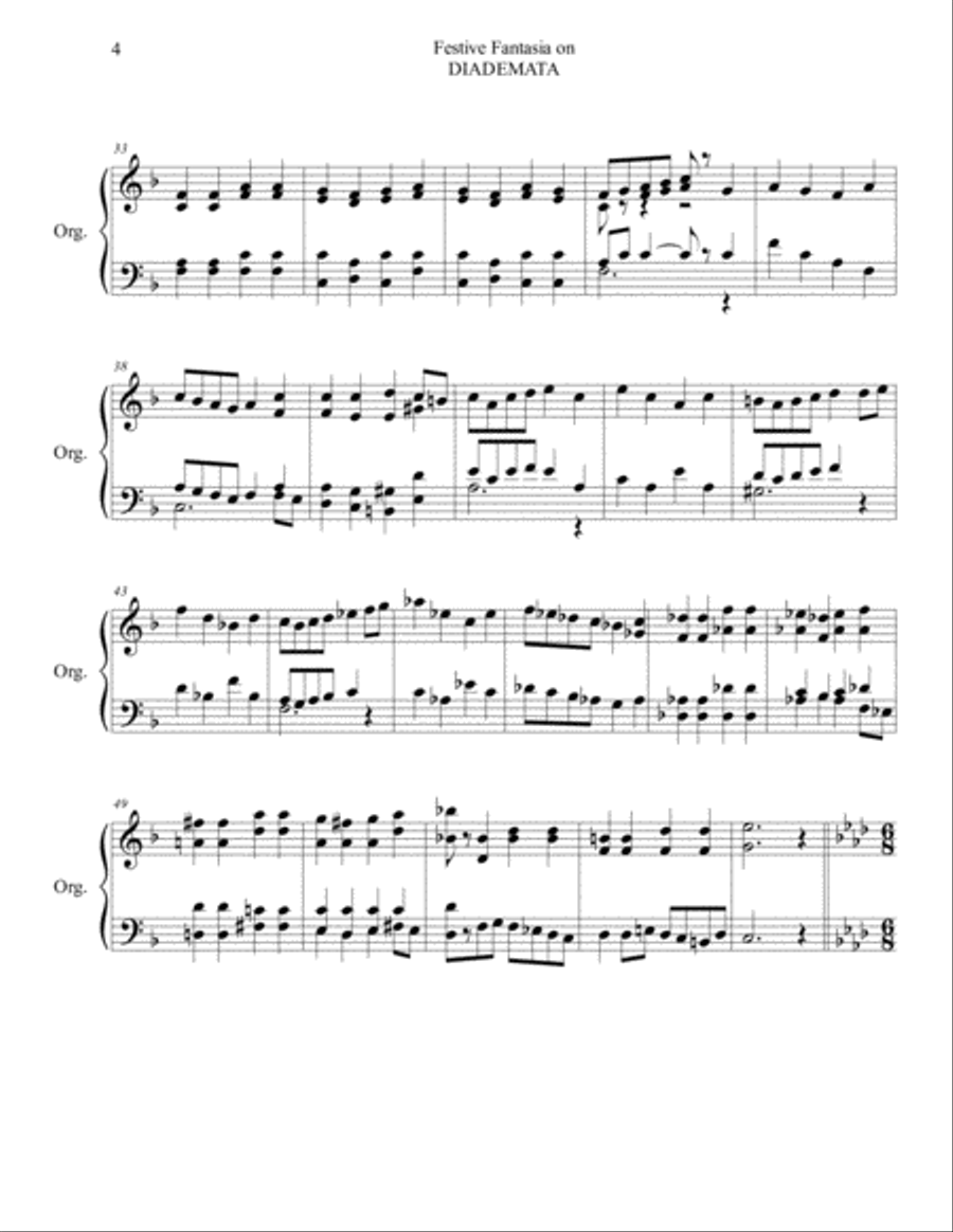 Festive Fantasia on Diademata Organ Solo scores gallery preview page 4
