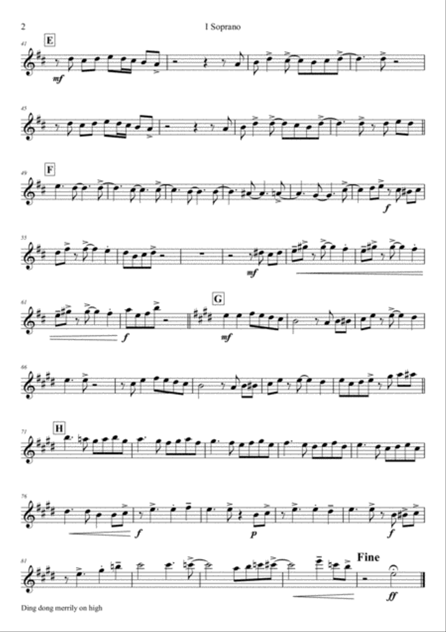 Ding dong merrily on high - Swing - Saxophone Trio Woodwind Trio scores gallery preview page 5