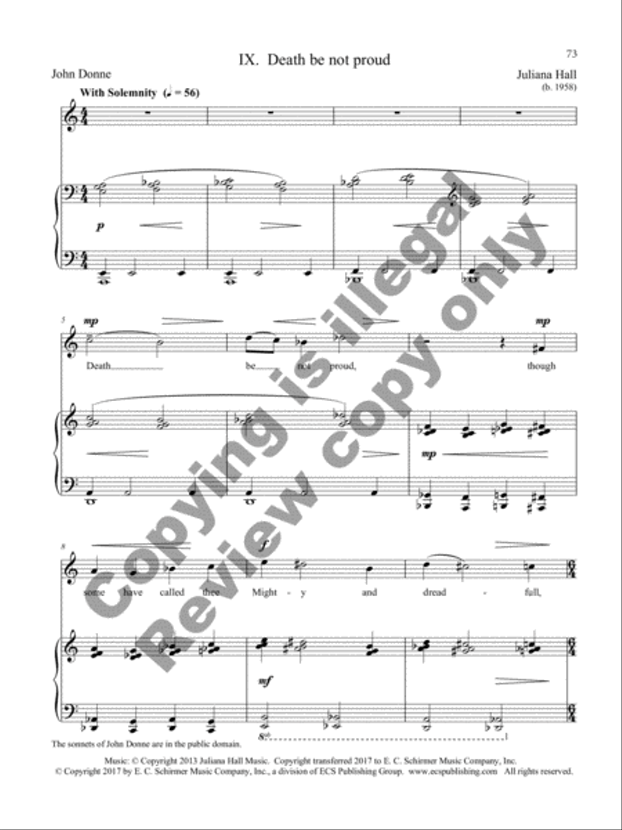 The Holy Sonnets of John Donne: 9 Songs for Tenor and Piano on Sonnets by John Donne Tenor Voice scores gallery preview page 22