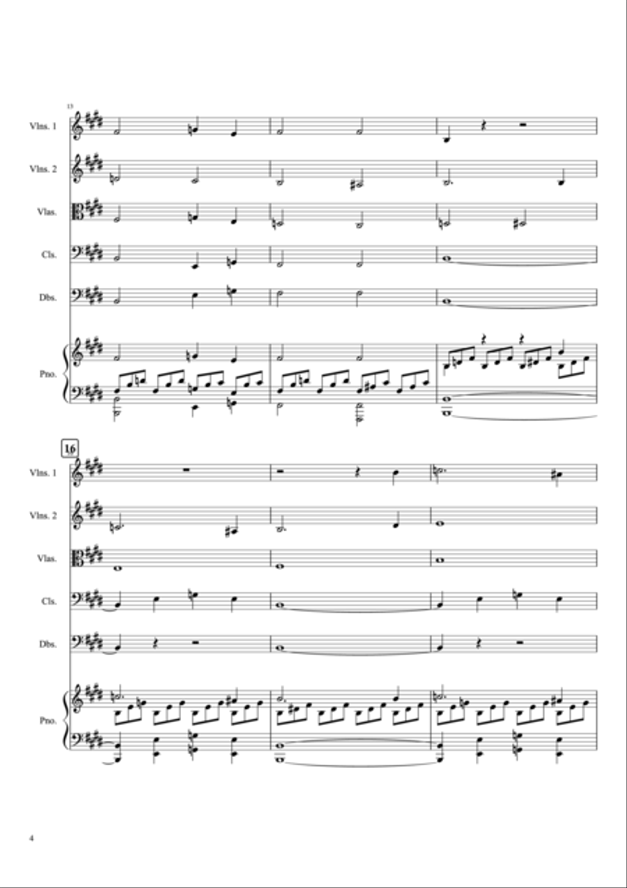 Moonlight Sonata String Orchestra scores gallery preview page 4