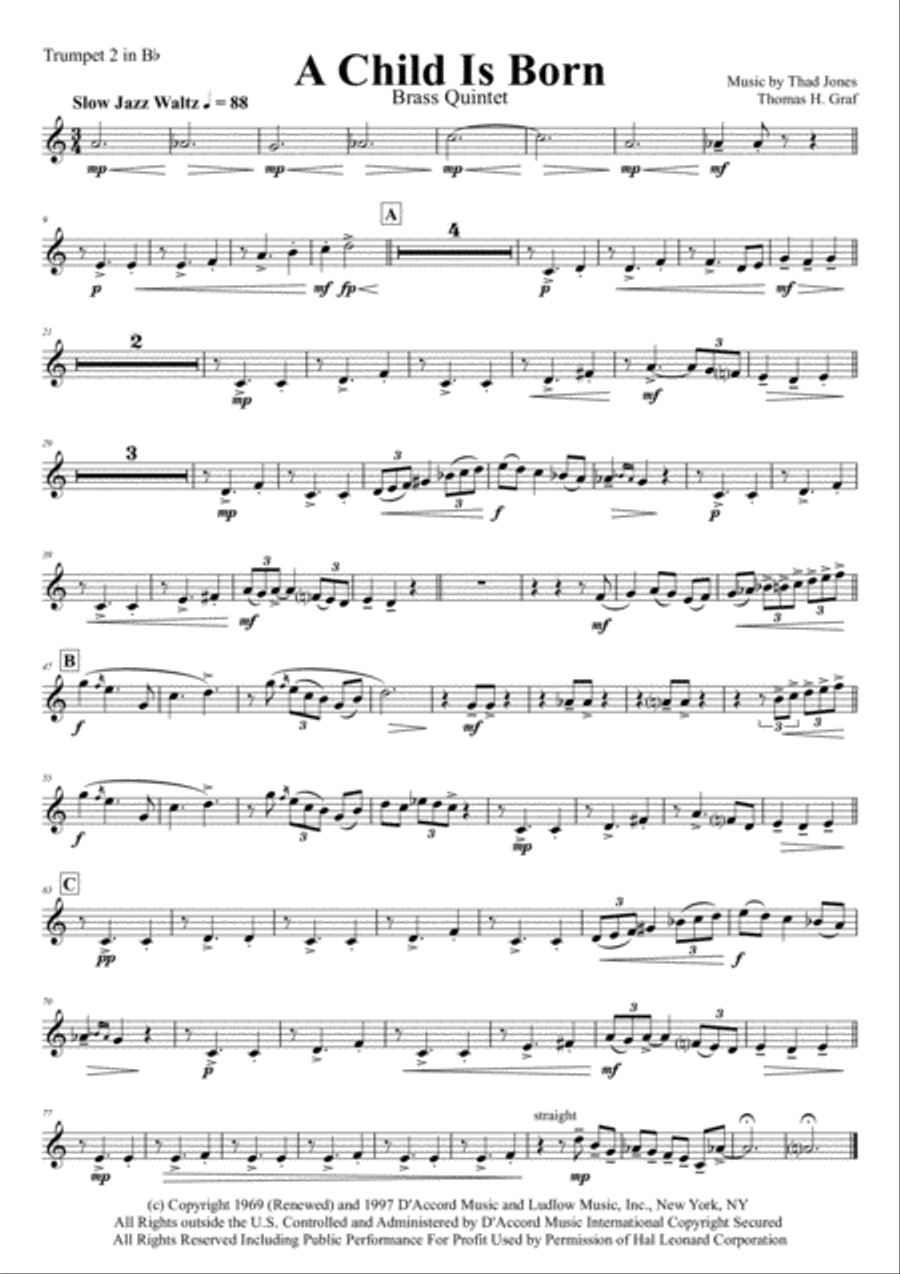 A Child Is Born Horn scores gallery preview page 6