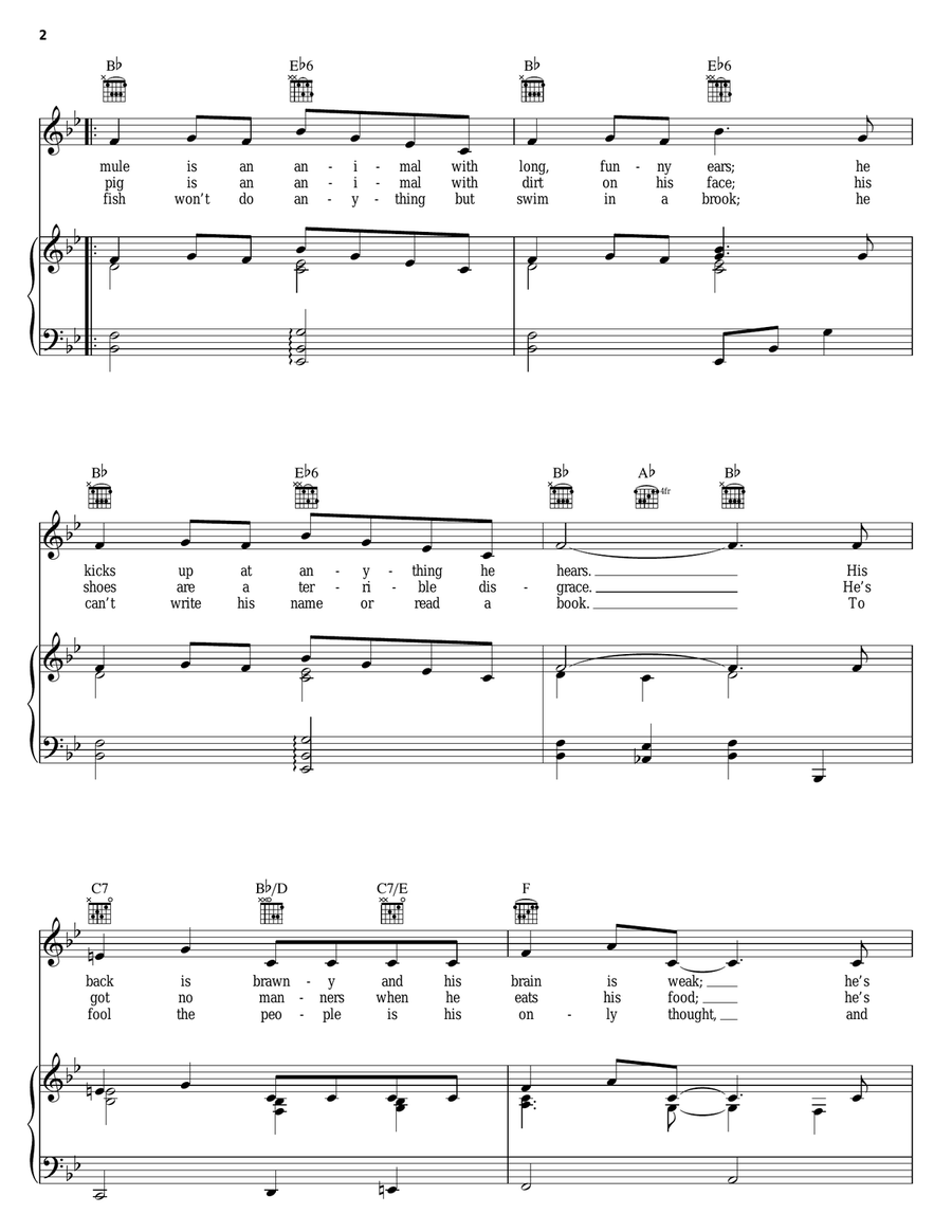 Swinging On A Star Piano, Vocal, Guitar scores gallery preview page 2