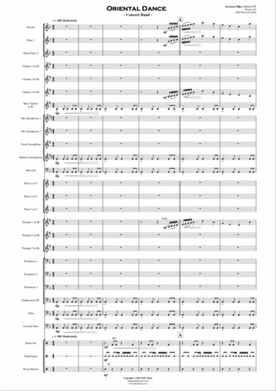 Oriental Dance - Concert Band Score and Parts PDF image number null