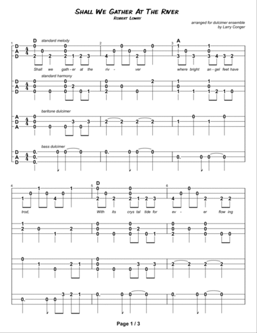 Shall We Gather at the River (ensemble) Small Ensemble scores gallery preview page 3