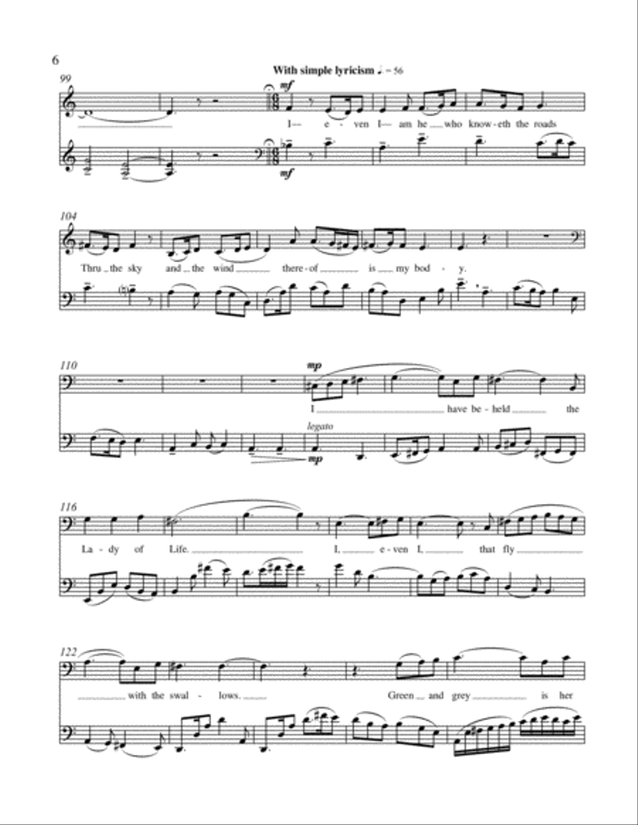Aegupton: A Dance Piece for Baritone/Countertenor and Violoncello Baritone Voice scores gallery preview page 6
