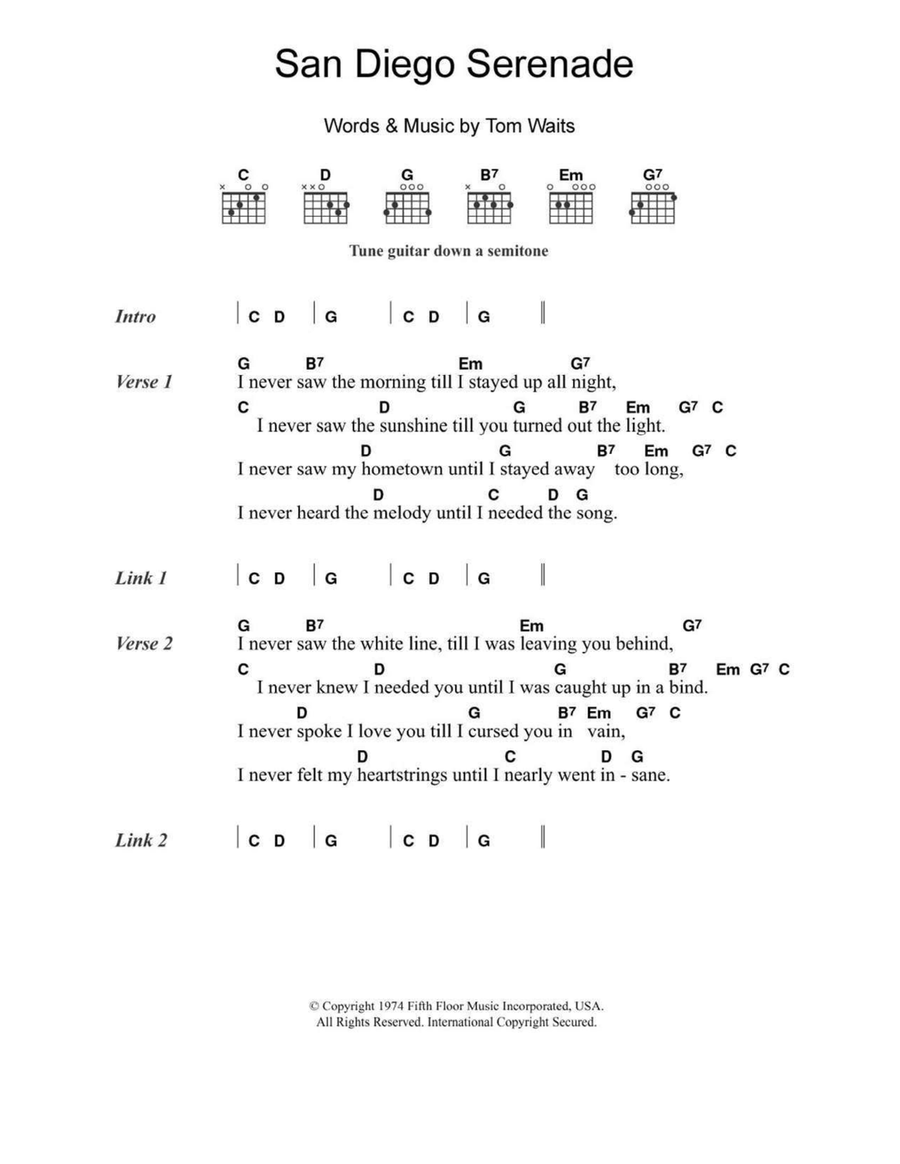 San Diego Serenade Acoustic Guitar scores gallery preview page 1