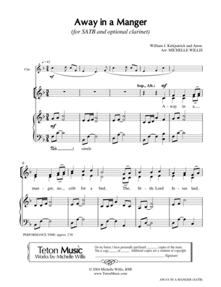Book cover for Away in a Manger (SATB)