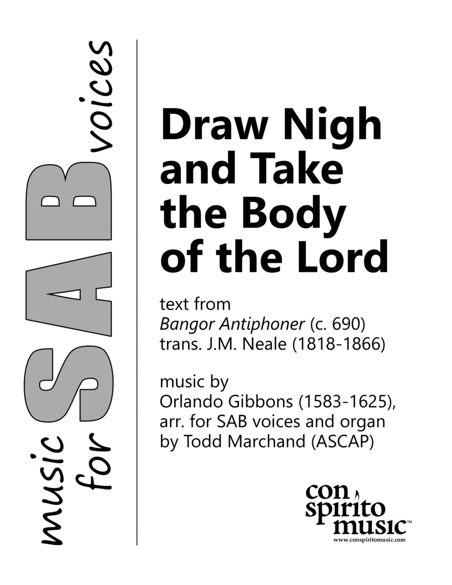 Draw Nigh and Take the Body of the Lord - SAB voices, organ 3-Part scores gallery preview page 1