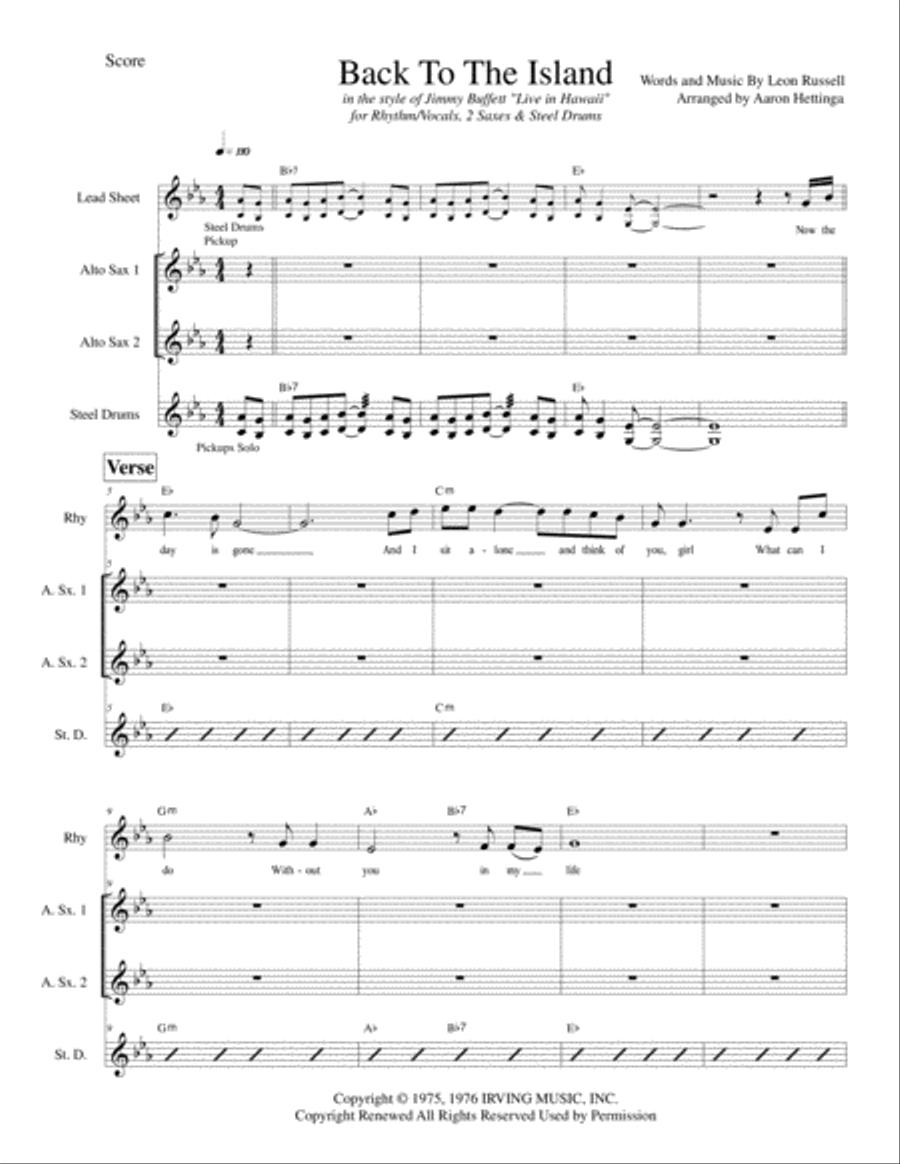 Back To The Island Small Ensemble scores gallery preview page 3