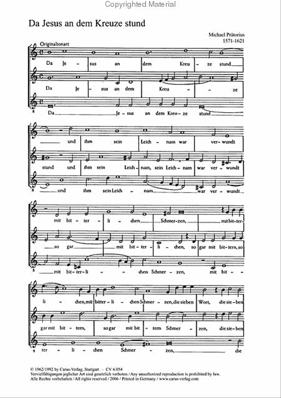 Praetorius: Da Jesus an dem Kreuze stund; Jesus Christus Score scores gallery preview page 2