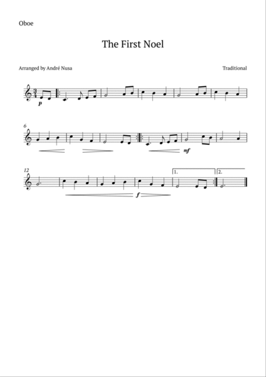 The First Noel Oboe scores gallery preview page 2