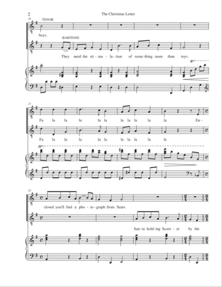 The Christmas Letter Vocal Duet scores gallery preview page 2