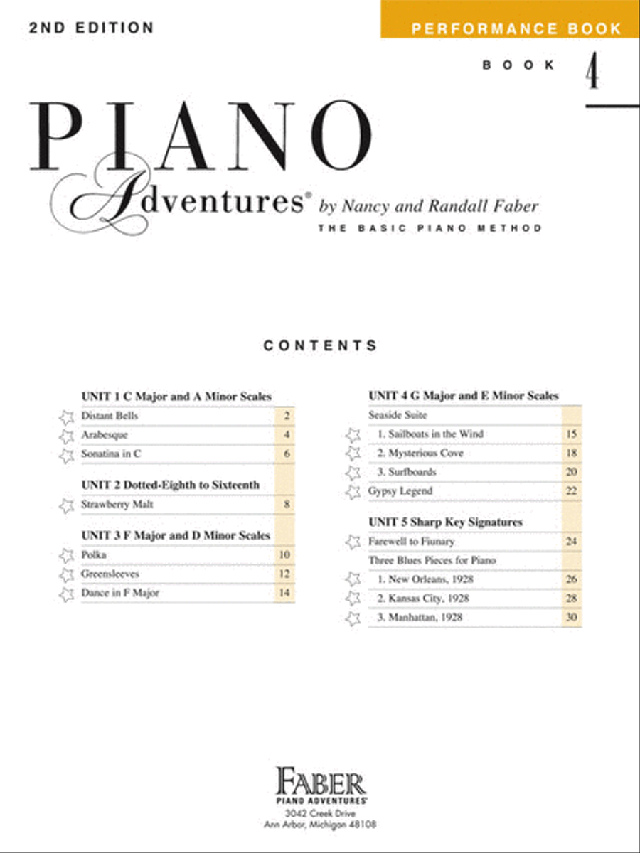 Piano Adventures Level 4 - Performance Book