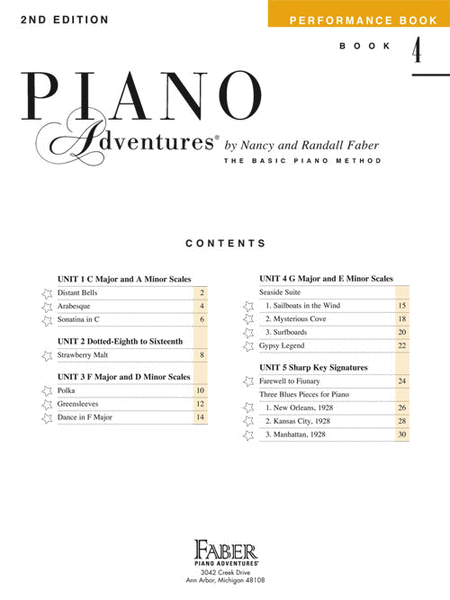 Piano Adventures Level 4 - Performance Book by Nancy Faber Piano Method - Sheet Music