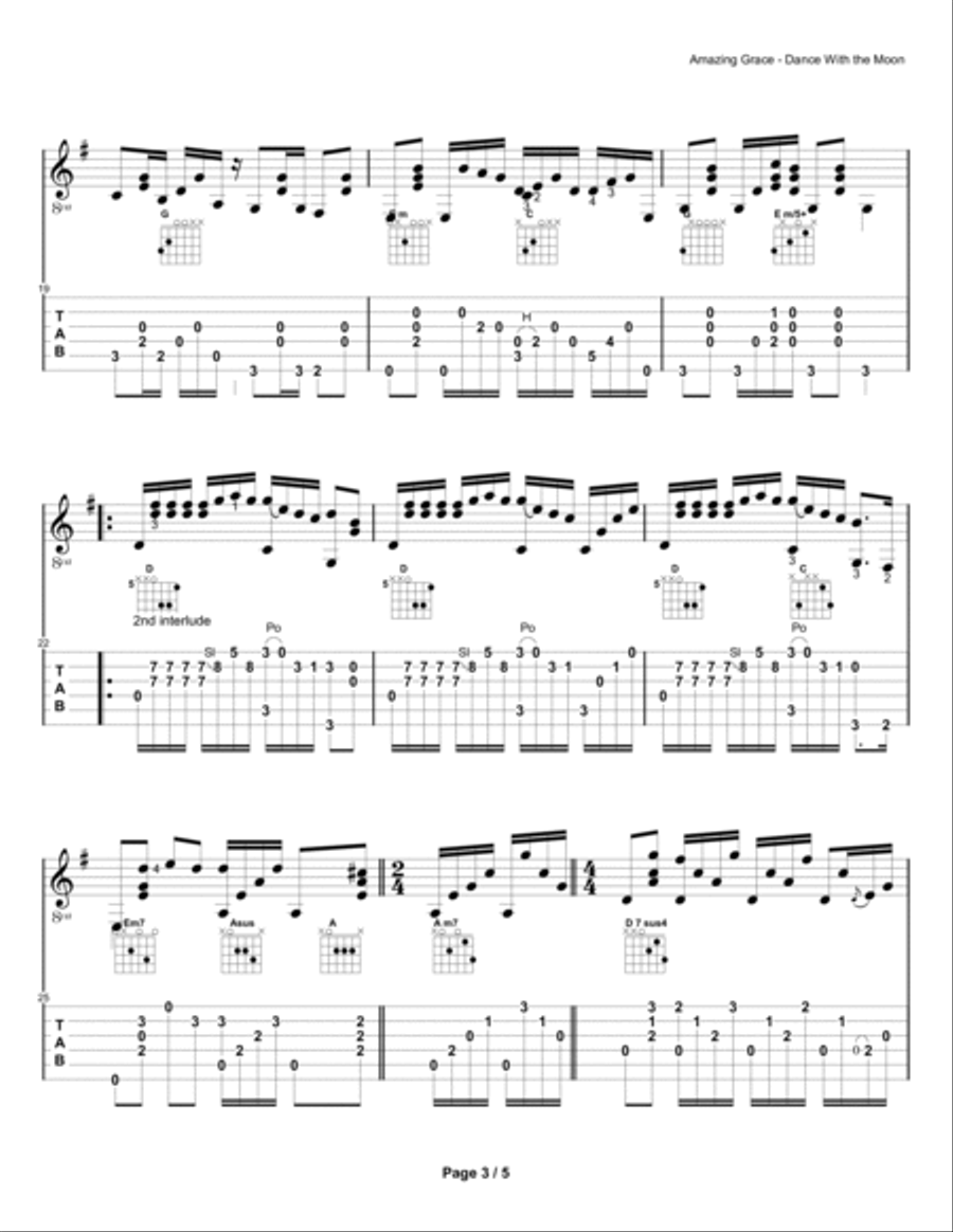 Amazing Grace Acoustic Guitar scores gallery preview page 3