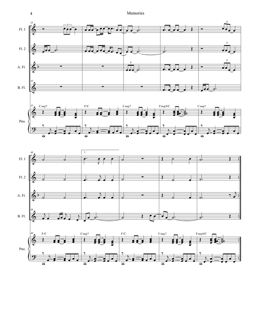 Memories Memories Woodwind Ensemble scores gallery preview page 4