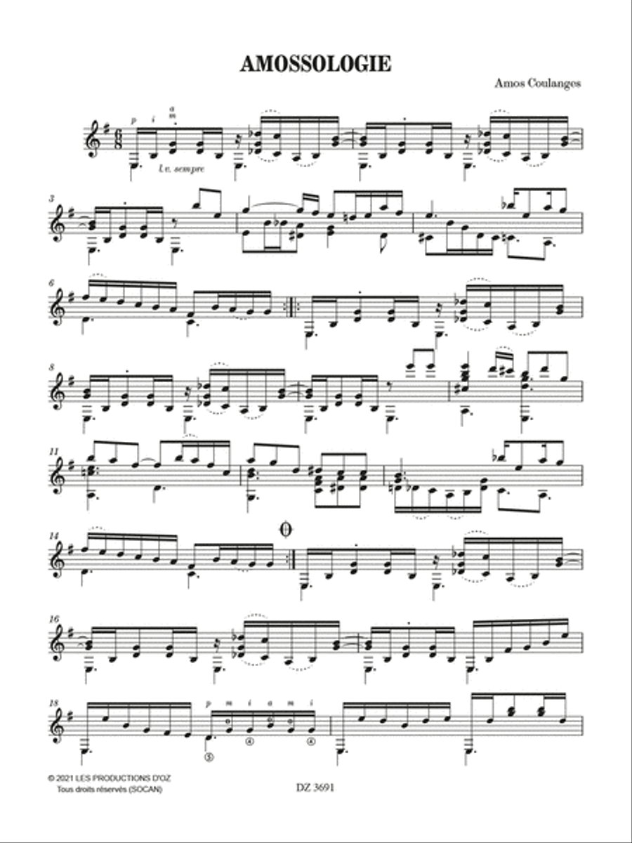 Amossologie / La balancelle Classical Guitar scores gallery preview page 2