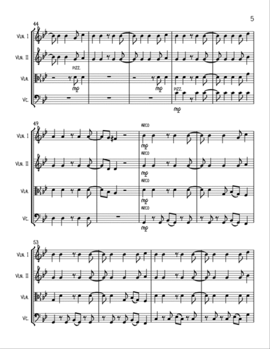 Bad Guy String Quartet scores gallery preview page 5