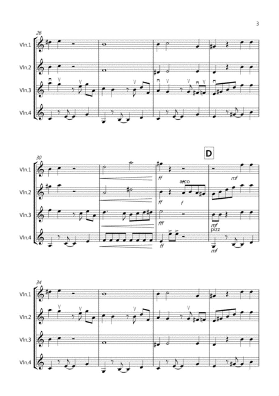 Tasty Tango for Violin Quartet Tasty Tango for Violin Quartet Violin Solo scores gallery preview page 3