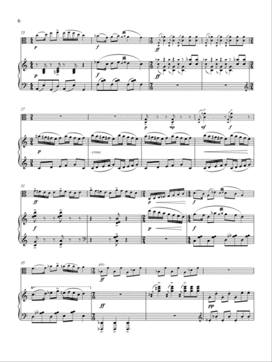Short Pieces for Viola and Piano Piano Accompaniment scores gallery preview page 5