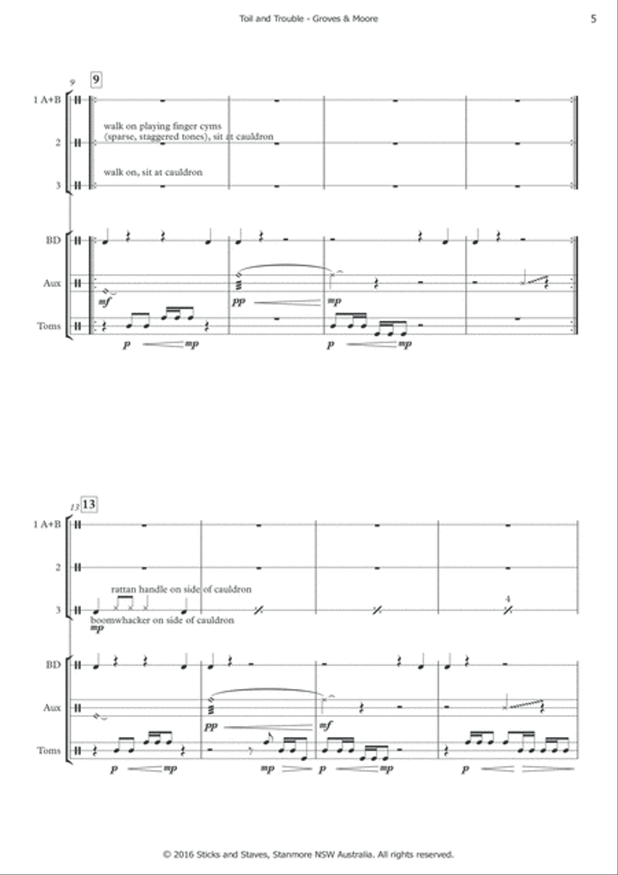 Toil and Trouble Percussion Ensemble scores gallery preview page 5