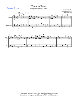 TRUMPET TUNE, Jeremiah Clarke (sometimes attributed to H.Purcell), String Duo, Intermediate Level fo