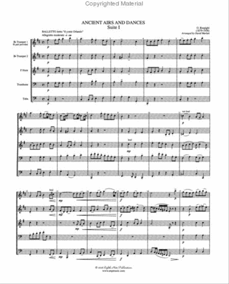 Ancient Airs and Dances Brass Quintet scores gallery preview page 2