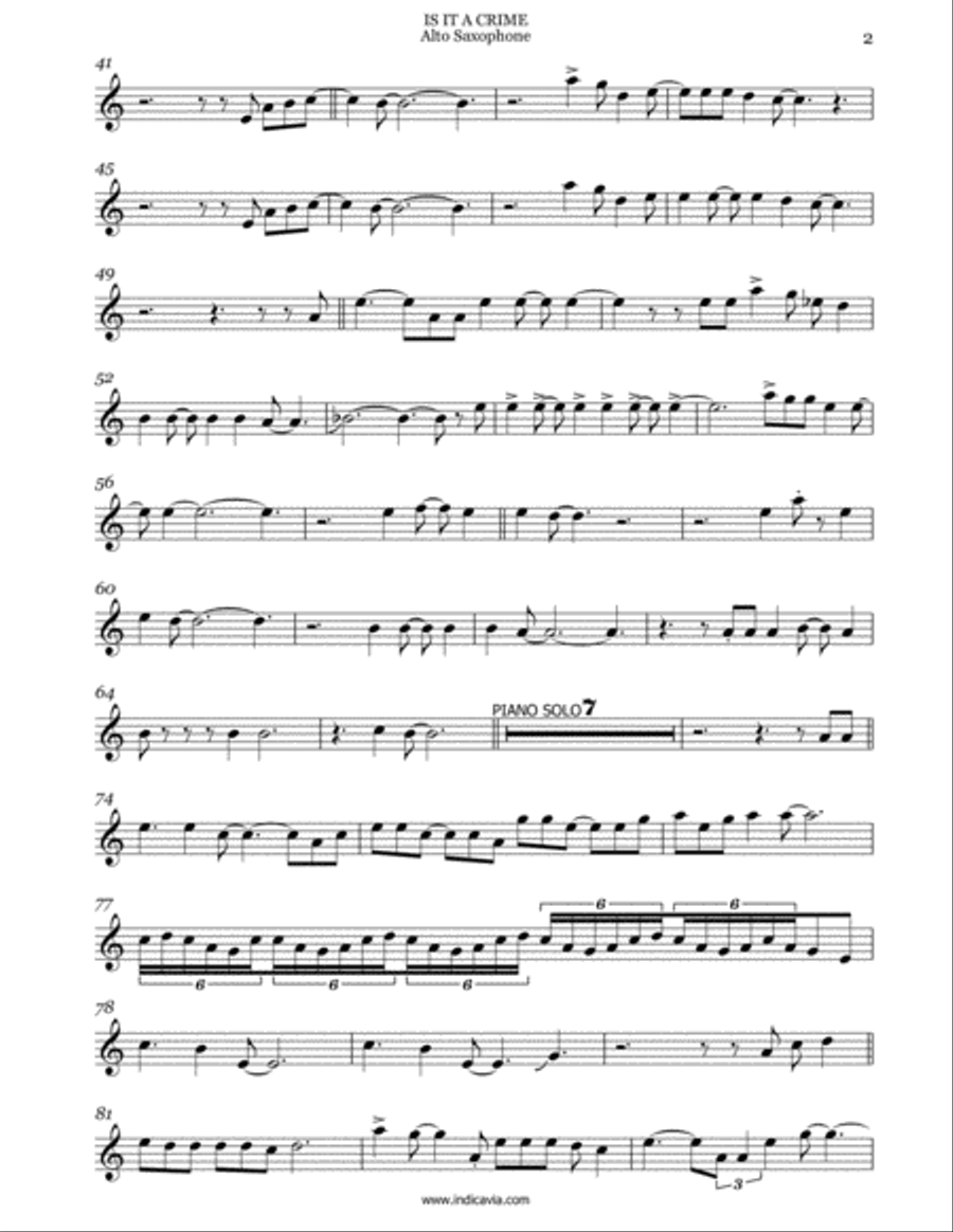 Is It A Crime Alto Saxophone scores gallery preview page 2