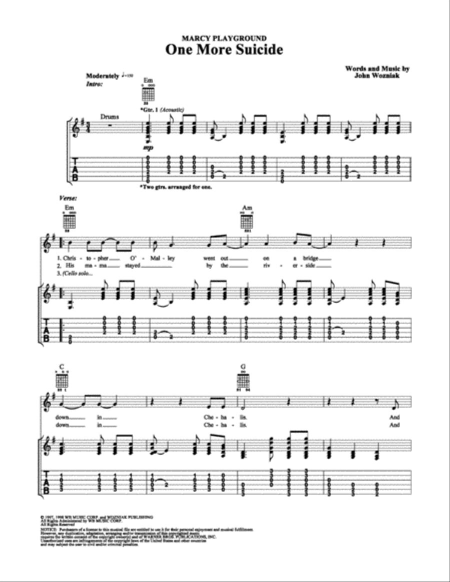 One More Suicide One More Suicide Electric Guitar scores gallery preview page 1