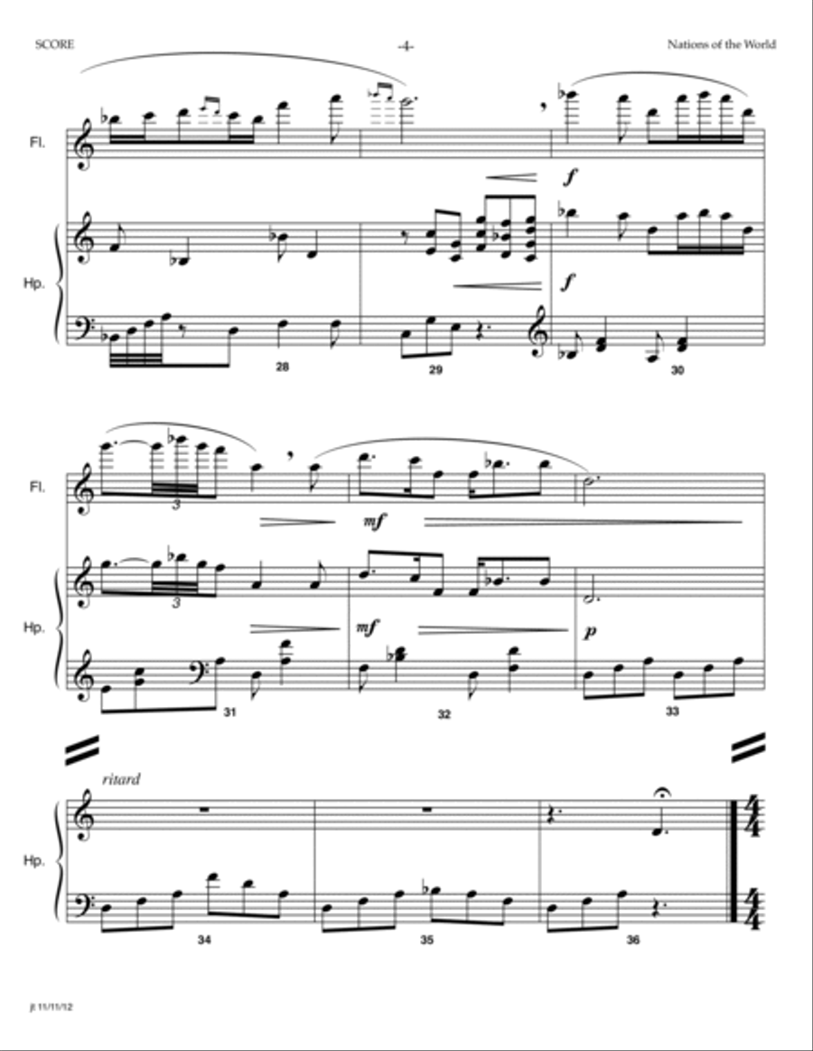 Nations of the World - SCORE ONLY Flute scores gallery preview page 4