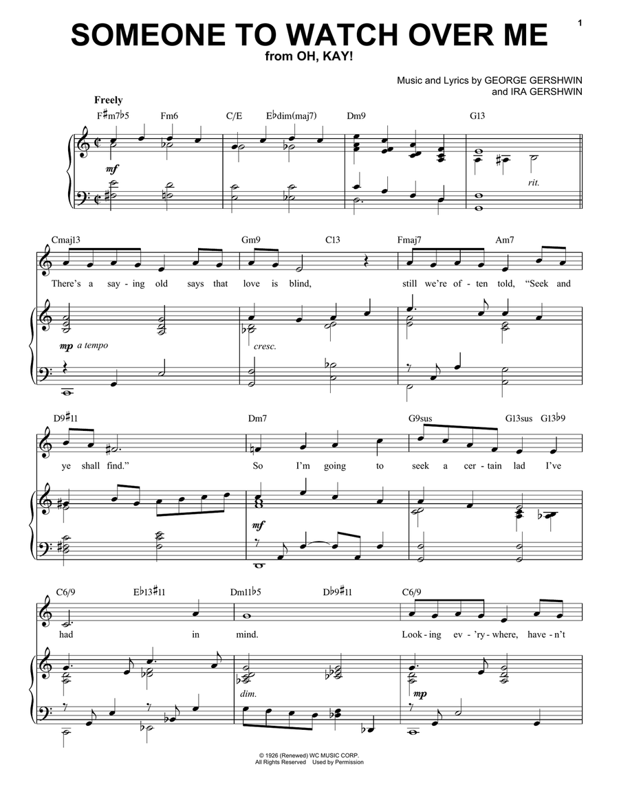 Someone To Watch Over Me [Jazz version] (arr. Brent Edstrom) High Voice scores gallery preview page 1