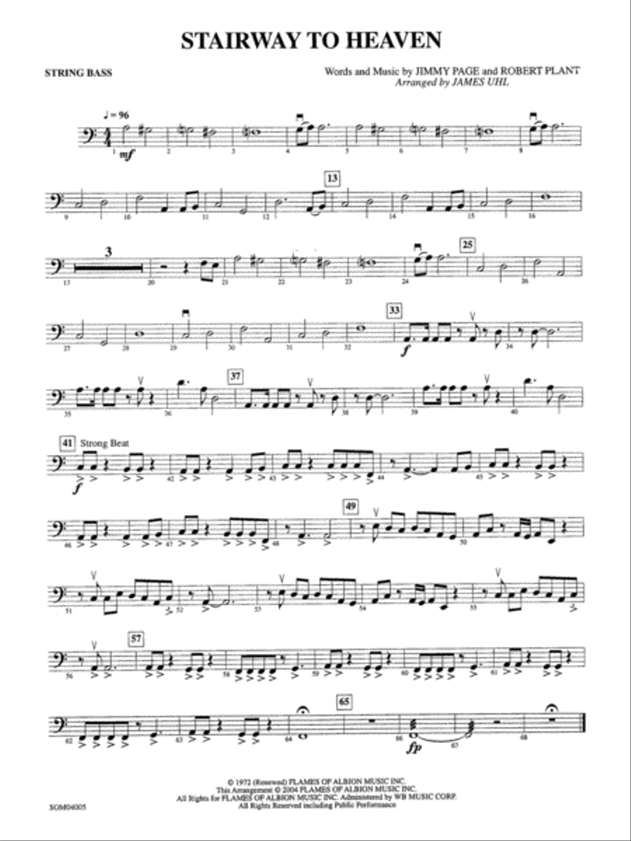 Stairway to Heaven: String Bass String Orchestra scores gallery preview page 1