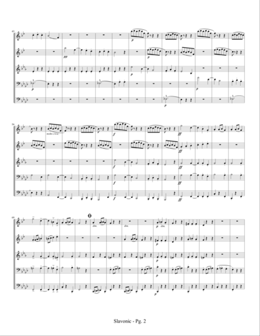 Slavonic Dance, Op. 46, No. 8 Brass Ensemble scores gallery preview page 5
