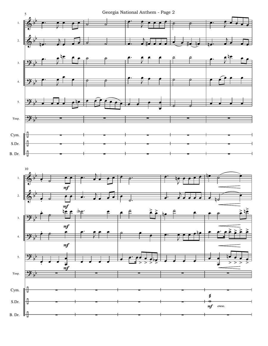 Georgia National Anthem: Tavisupleba (Freedom) Concert Band scores gallery preview page 5