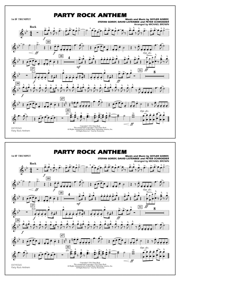 Party Rock Anthem - 1st Bb Trumpet