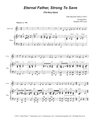 Eternal Father, Strong To Save (The Navy Hymn) (Tenor Saxophone and Piano)