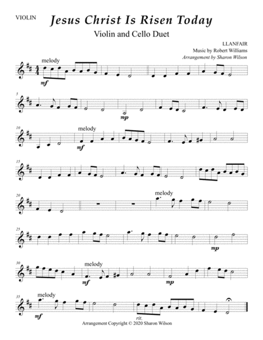 Jesus Christ Is Risen Today (for String Duet – Violin and Cello) image number null