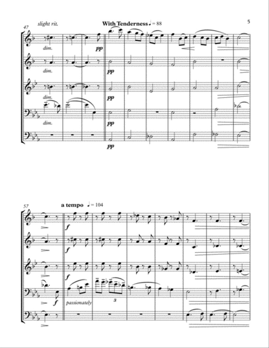 Sea Piece Opus 55 no. 5 Song Brass Ensemble scores gallery preview page 5