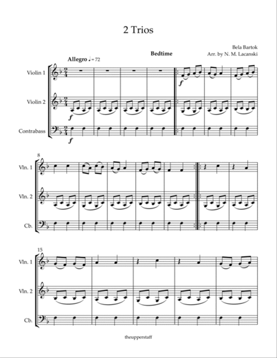 2 Trios Bedtime Menuetto 2 Trios Bedtime Menuetto String Trio scores gallery preview page 2