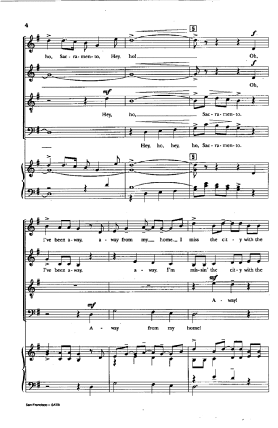 Hey, Ho, Sacramento 4-Part scores gallery preview page 3
