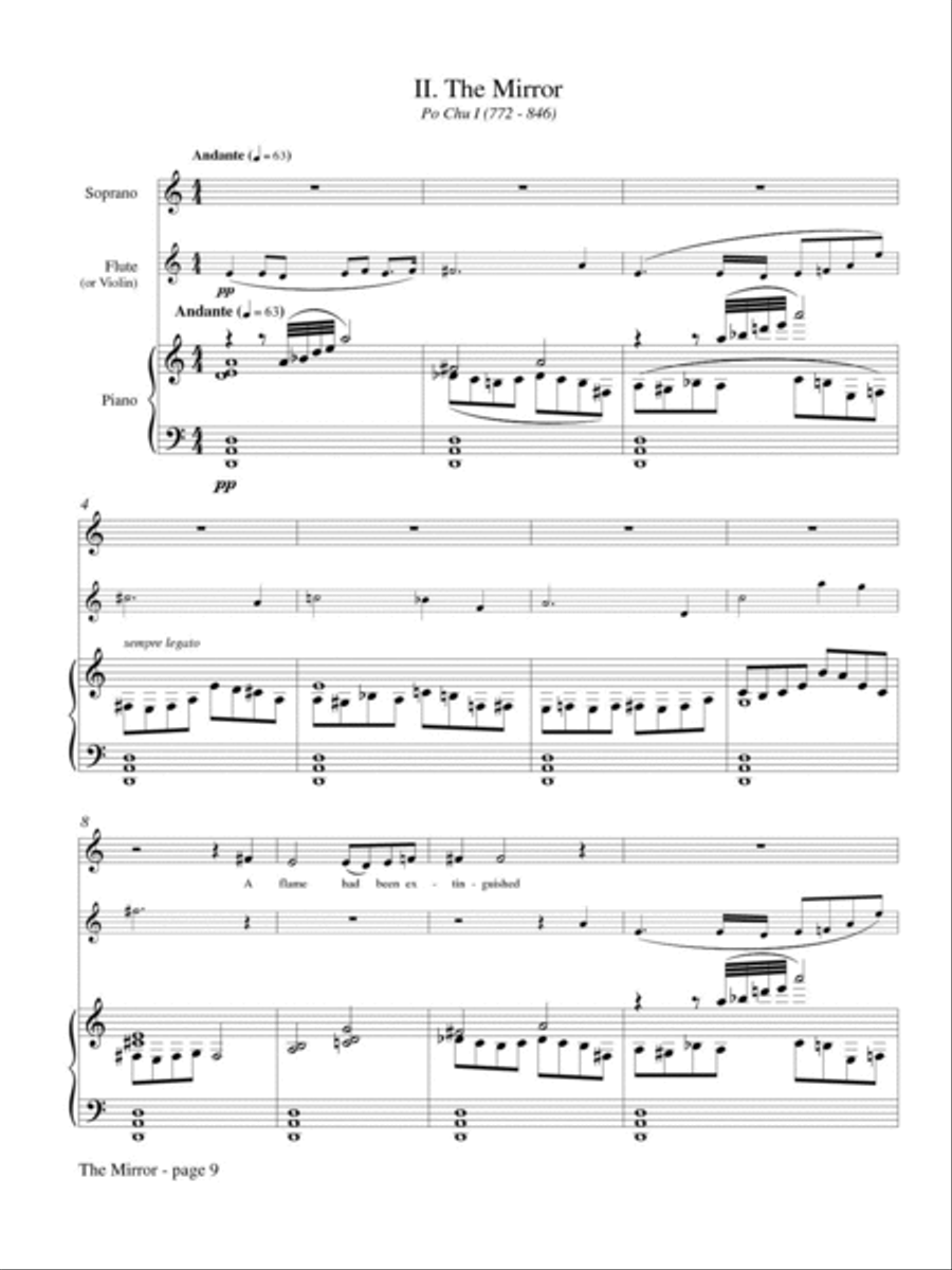 The Mirror for Soprano, Flute and Piano Flute scores gallery preview page 3