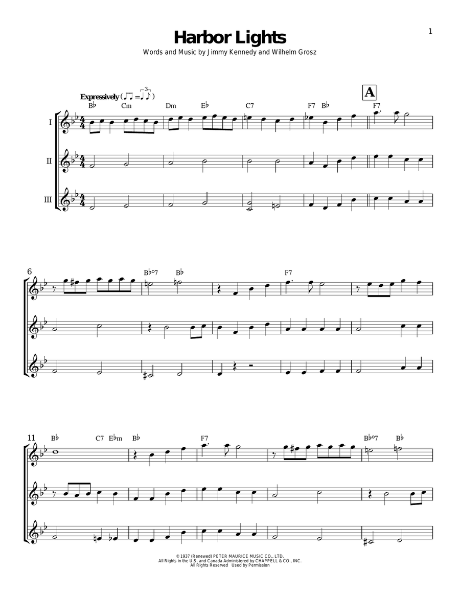 Harbor Lights Ukulele scores gallery preview page 1