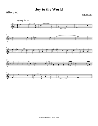 Book cover for Joy to the World: E flat saxes (alto/baritone)/piano