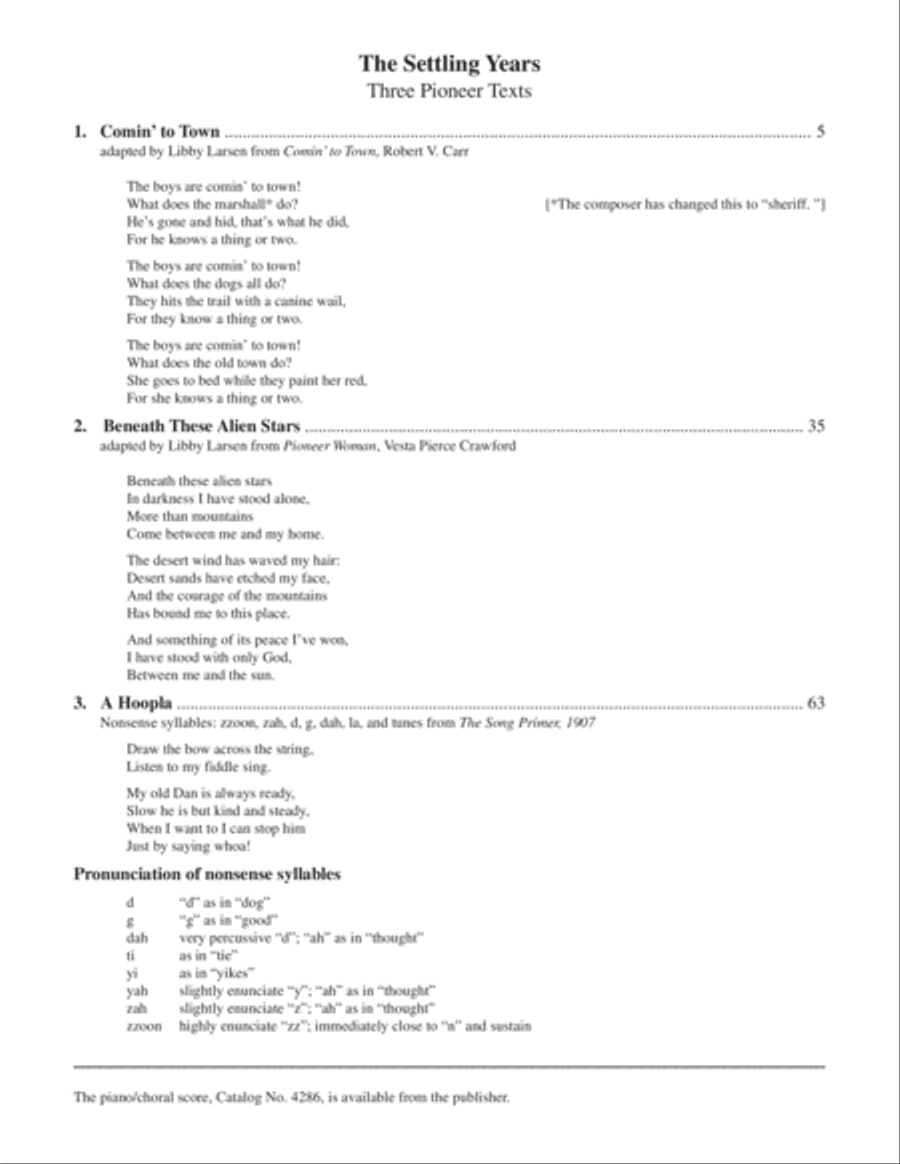 The Settling Years Choir scores gallery preview page 3